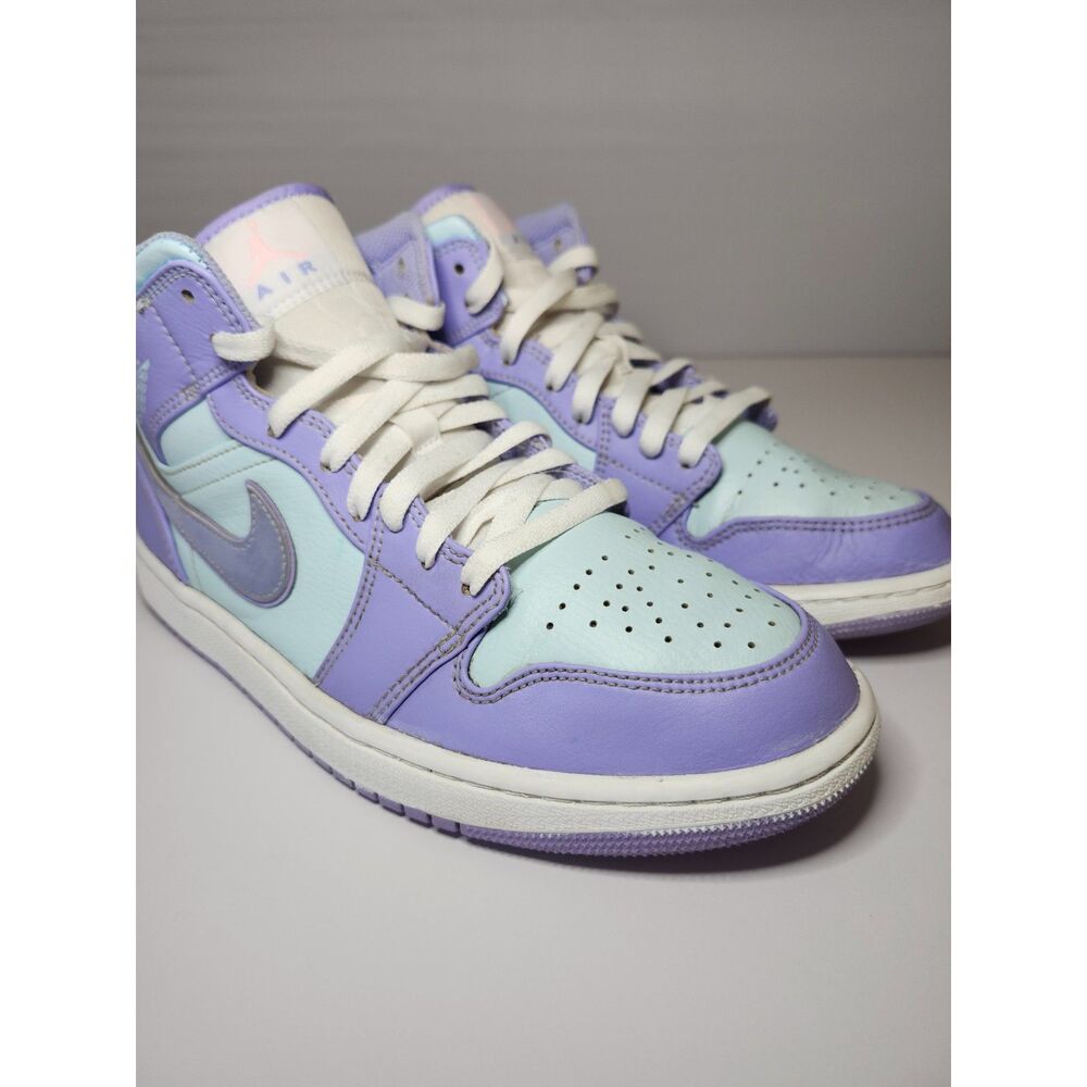 Jordan Air Jordan 1 Mid Men’s Purple Blue 9.5 Athletic Sneaker Streetwear - Picture 11 of 16